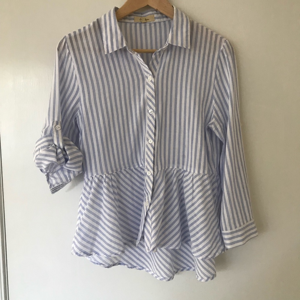 Striped Peplum Blouse - Picture 4 of 8